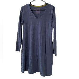 Gudrun Sjoden Slate Blue Cotton Long Sleeve Dress/Tunic Top